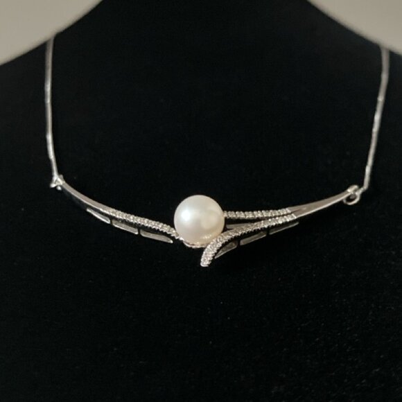 Pearl and Diamond Necklace, 10KT White Gold, 18.50” in Length, 3.04gm - Picture 3 of 15
